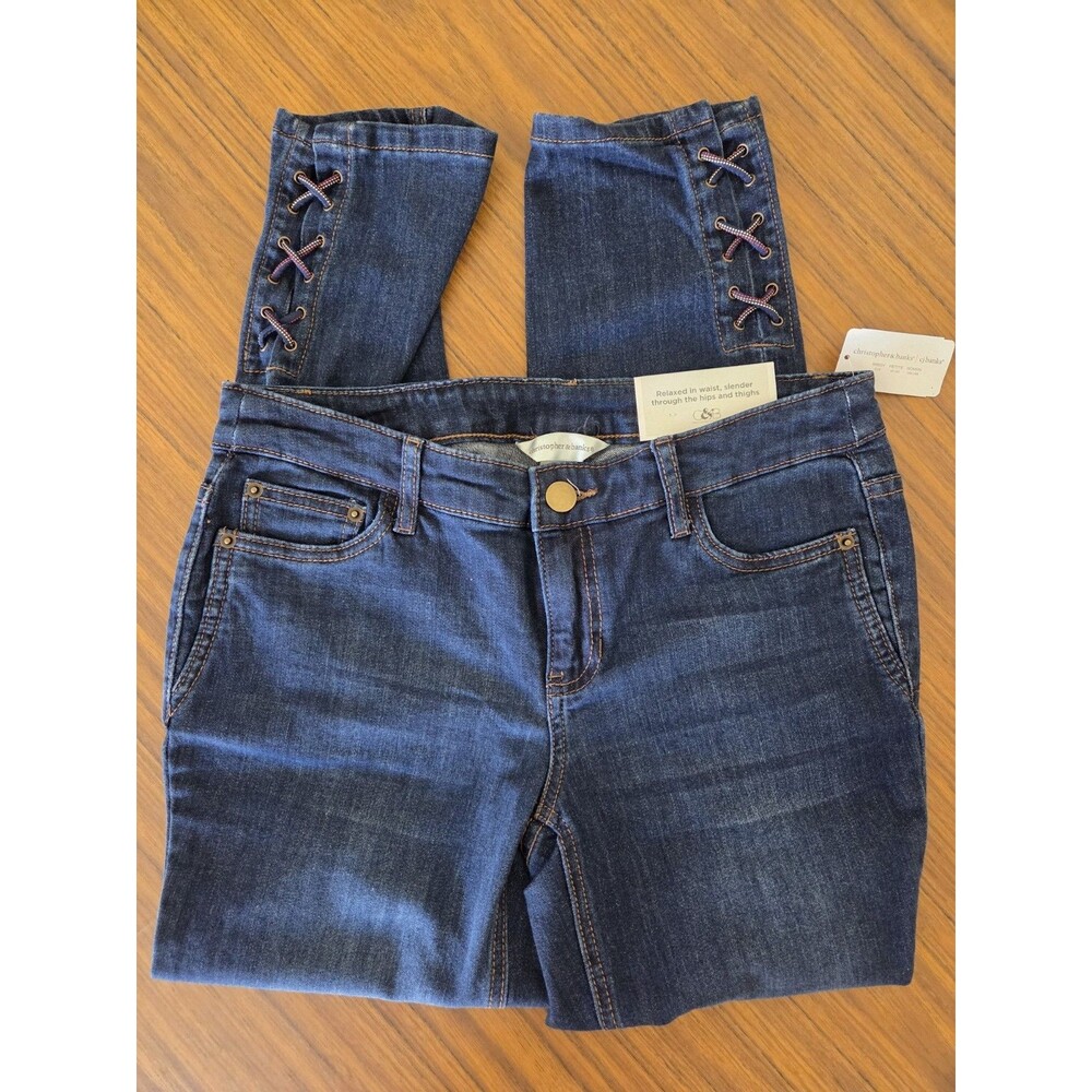 NWT Christopher & Banks Womens The Perfect Jean Ankle Straight Fit Mid Rise Sz 4